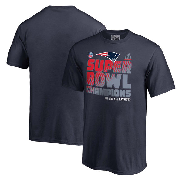 New England Patriots Pro Line by Fanatics Branded Youth Super Bowl LI Champions Trophy Collection Locker Room Alternate T-Shirt - Navy